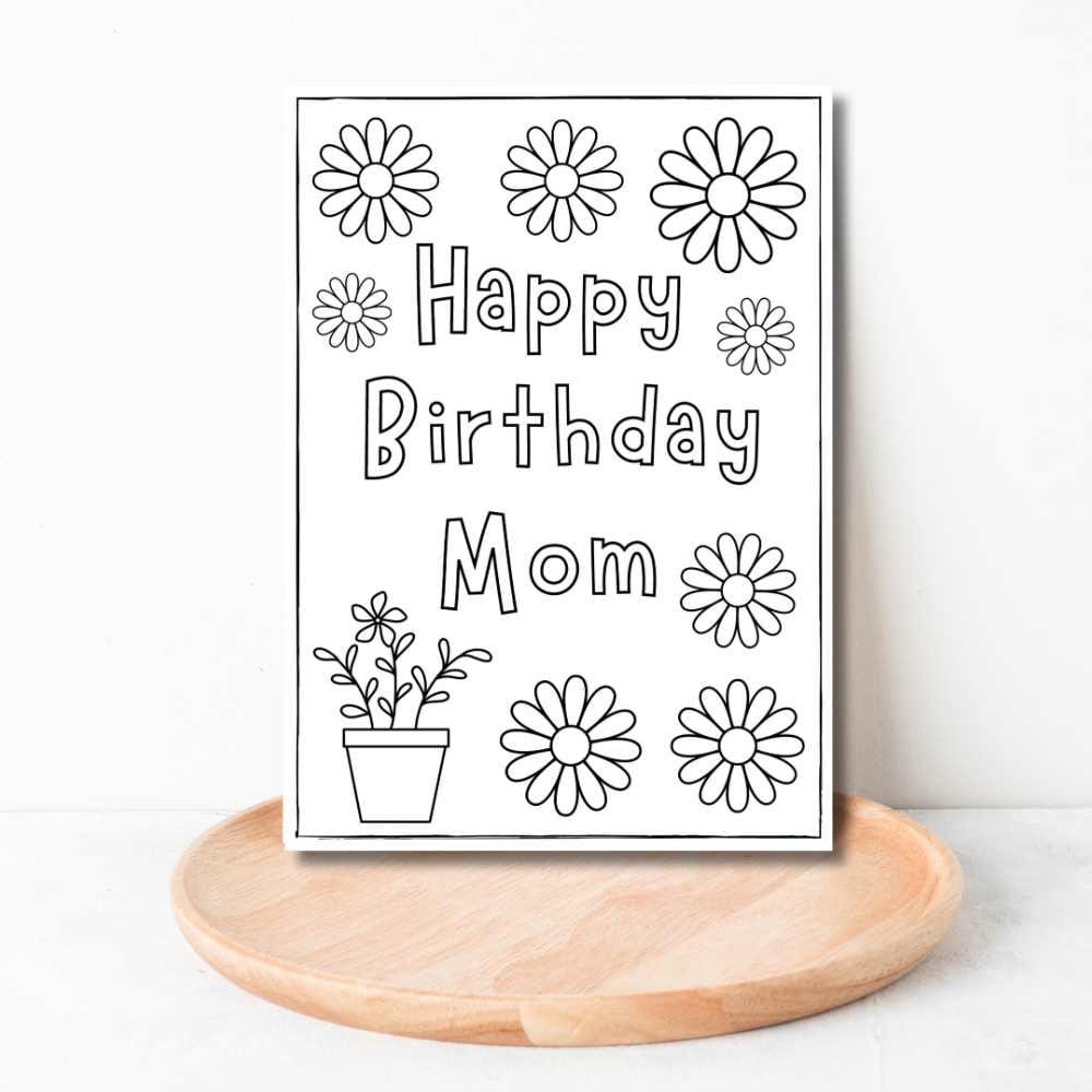 Printable Coloring Birthday Card, Printable Happy Birthday Coloring ...