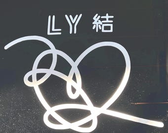 Love Yourself Heart Decal, Love Yourself Flower Decal, K-pop LY