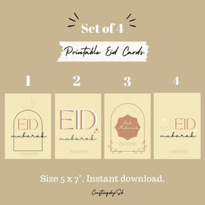 Printable Eid Cards | Digital downloads | Neutral Eid cards | Eid Mubarak cards | Neutral colors | Cards