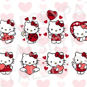 Valentine's Day H K Kitty SVG, PNG, DXF files, and more!