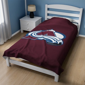 Colorado Avalanche Blanket, Colorado Avalanche Velveteen light Blanket, Avalanche Throw Blankets, Dad, Kids, Mom, Avalanche Lover Gift, NHL
