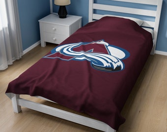 Colorado Avalanche Blanket, Colorado Avalanche Velveteen light Blanket, Avalanche Throw Blankets, Dad, Kids, Mom, Avalanche Lover Gift, NHL