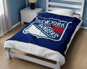 Manta de los Rangers de Nueva York, manta ligera de terciopelo de los Rangers, mantas de tiro de los Rangers, alfombra de los Rangers, papá, niños, mamá, regalo de fan de los Rangers, NHL