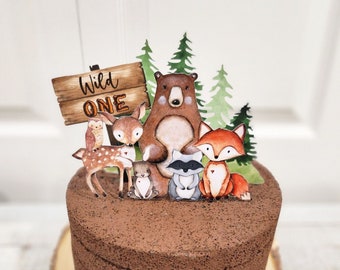 Woodland Cake Topper, Forest Animals Cake Topper, Woodland Baby Shower, First Birthday, Woodland Baby shower decorations