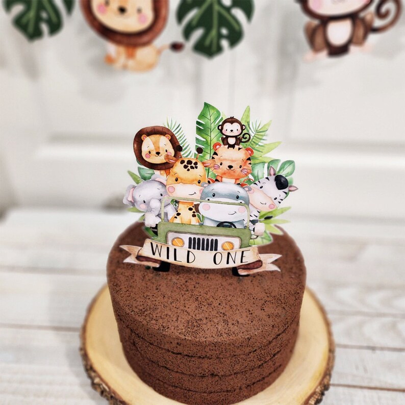 Safari Cake Topper Safari Baby Shower Safari Party Etsy
