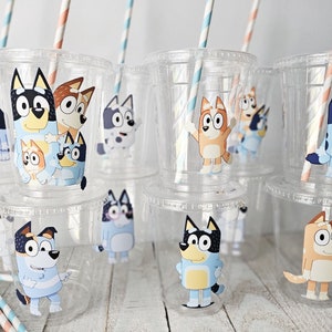 Bluey Birthday Cups, Bluey Party Cups, Bluey Birthday Supplies, Bluey Theme Party, Bluey Party Favors, Disposable Kids Cups, Kids Party Cups