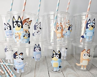 Bluey Birthday Cups, Bluey Party Cups, Bluey Birthday Supplies, Bluey Theme Party, Bluey Party Favors, Disposable Kids Cups, Kids Party Cups