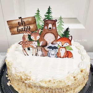 Woodland Cake Topper, Forest Animals Cake Topper, Woodland Baby Shower ...