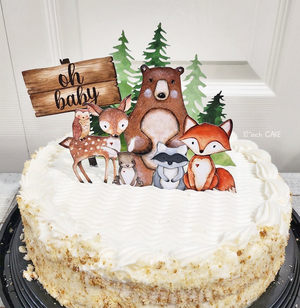 25 Pcs Woodland Animal Cake Toppers Woodland Theme Cake Toppers Woodland Crea