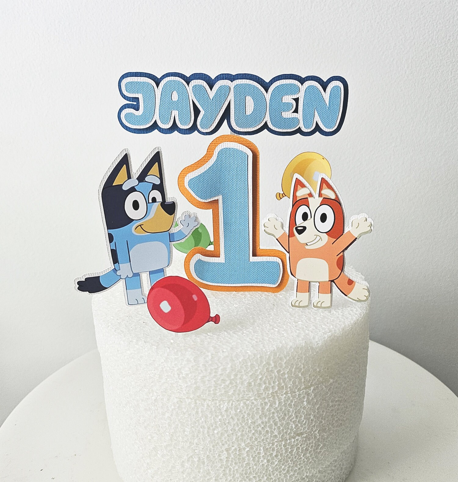 Bluey Inspired Cake Topper Joyeux anniversaire Décorations de gâteaux Bluey  et Bingo Blue Dog Themed for Kids Boy Girl Bday Party Supplies