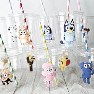 Bluey Birthday Cups, Bluey Party Cups, Bluey Birthday Supplies, Bluey Theme Party, Bluey Party Favors, Disposable Kids Cups, Kids Party Cups 12Cups FRIENDS Set