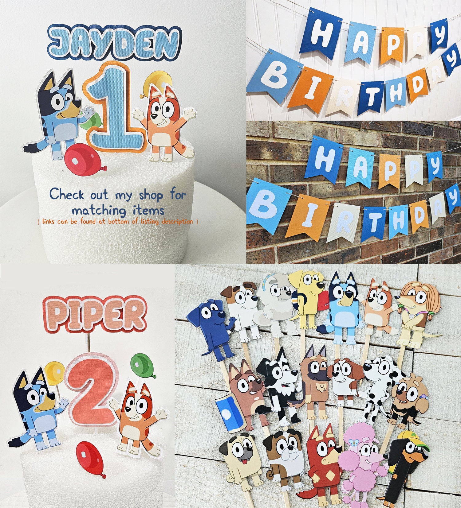 Blue Dog Happy Birthday Garland – Blue Heeler Theme