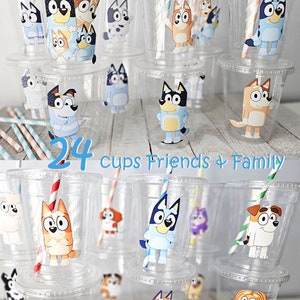 Bluey Birthday Cups, Bluey Party Cups, Bluey Birthday Supplies, Bluey Theme Party, Bluey Party Favors, Disposable Kids Cups, Kids Party Cups 24Cups FAMILY&FRIEND