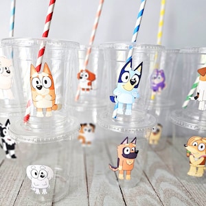 Bluey Birthday Cups, Bluey Party Cups, Bluey Birthday Supplies, Bluey Theme Party, Bluey Party Favors, Disposable Kids Cups, Kids Party Cups image 5