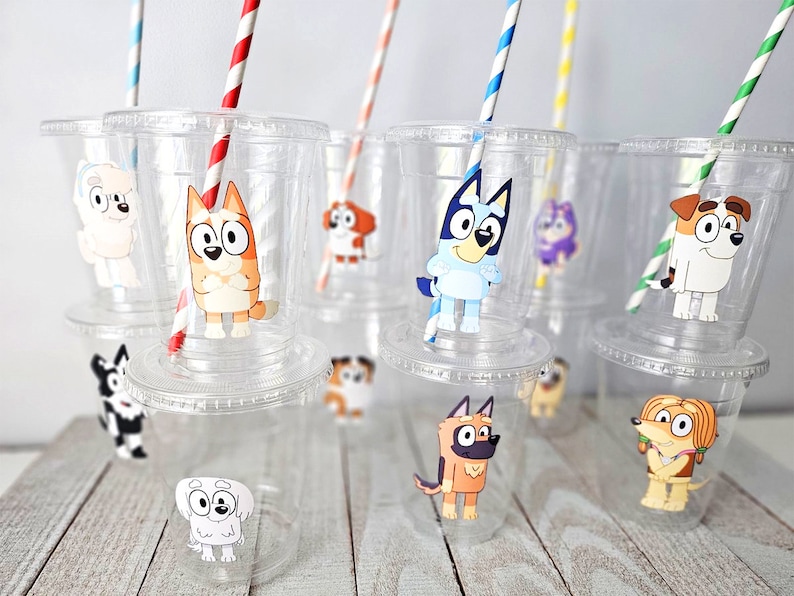 Bluey Birthday Cups, Bluey Party Cups, Bluey Birthday Supplies, Bluey Theme Party, Bluey Party Favors, Disposable Kids Cups, Kids Party Cups image 5