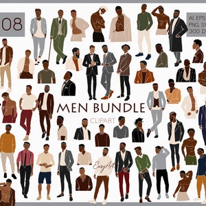 108 Männer Clipart Bundle, Schwarzer Mann SVG, lässiger Mann PNG, Boss Man svg, Sport männlich Clipart, Herren SVG, Retro männlich, männlicher Körper, abstrakter Mann