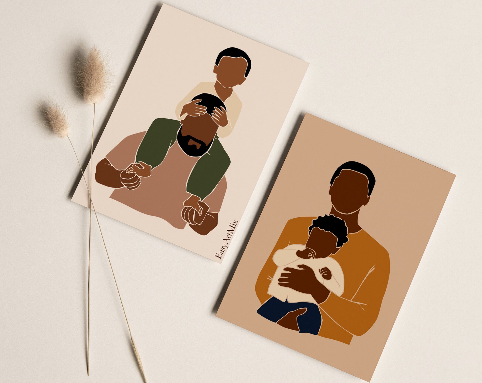 Father Clipart, Black Man SVG, Abstract Father SVG, Father and Son ...