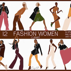 Mode vrouw clipart, zwarte vrouw SVG, African American, abstracte vrouwelijke PNG, vrouwelijke print, zwarte meid, vector clipart, commercieel gebruik