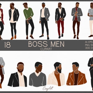 Boss man svg, Zwarte man clipart, Grote baas svg, Man portret, Afro-Amerikaanse man, Digitale Clipart, Abstracte mannelijke PNG, Fashion Men Clipart