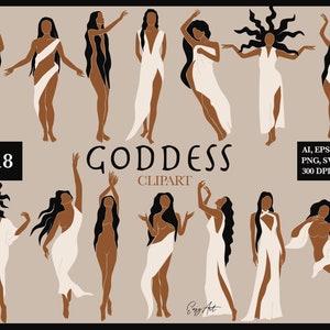 Imágenes prediseñadas de diosa, mujer bruja SVG, niña de la luna PNG, imágenes prediseñadas de mujer celestial, vector místico, uso comercial, símbolos misteriosos, mujer abstracta