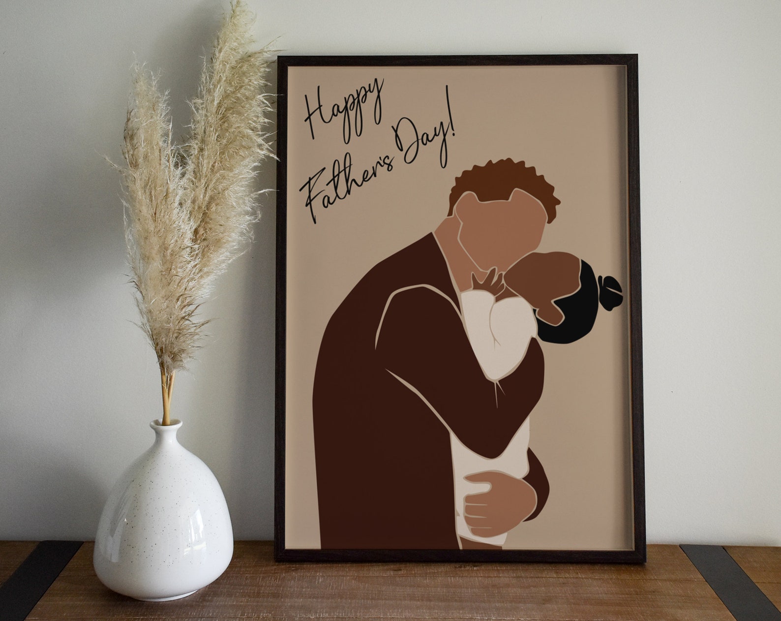 Father Clipart, Black Man SVG, Abstract Father, Father With Daughter ...