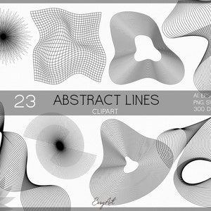 Clipart di forme di linea astratta, forma SVG, clipart di linea, linea vettoriale, illustrazione di forma, forma geometrica PNG, elementi di forme minimaliste