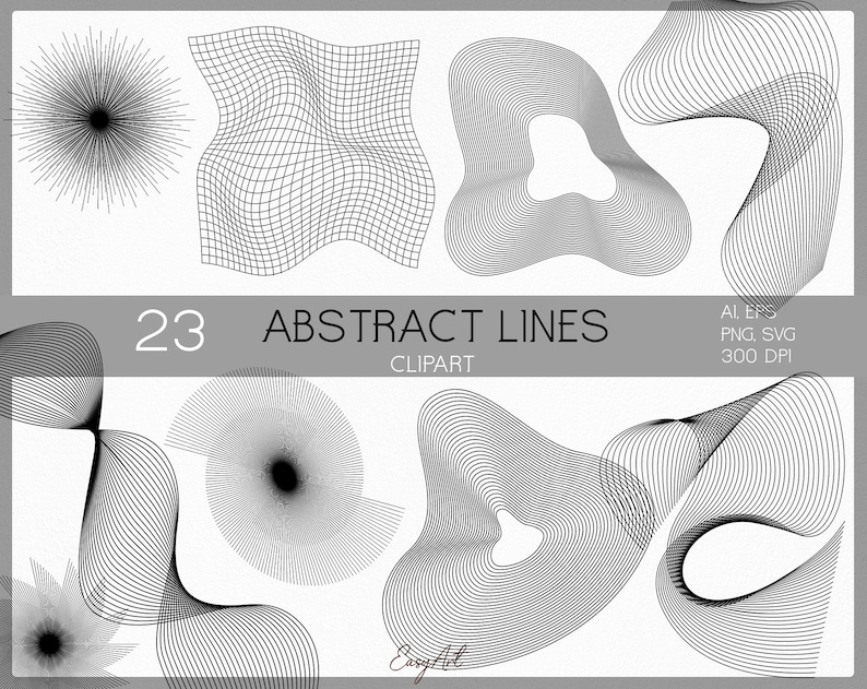 Abstract Line Shapes Clipart, Shape SVG, Line Clipart, Vector Line ...