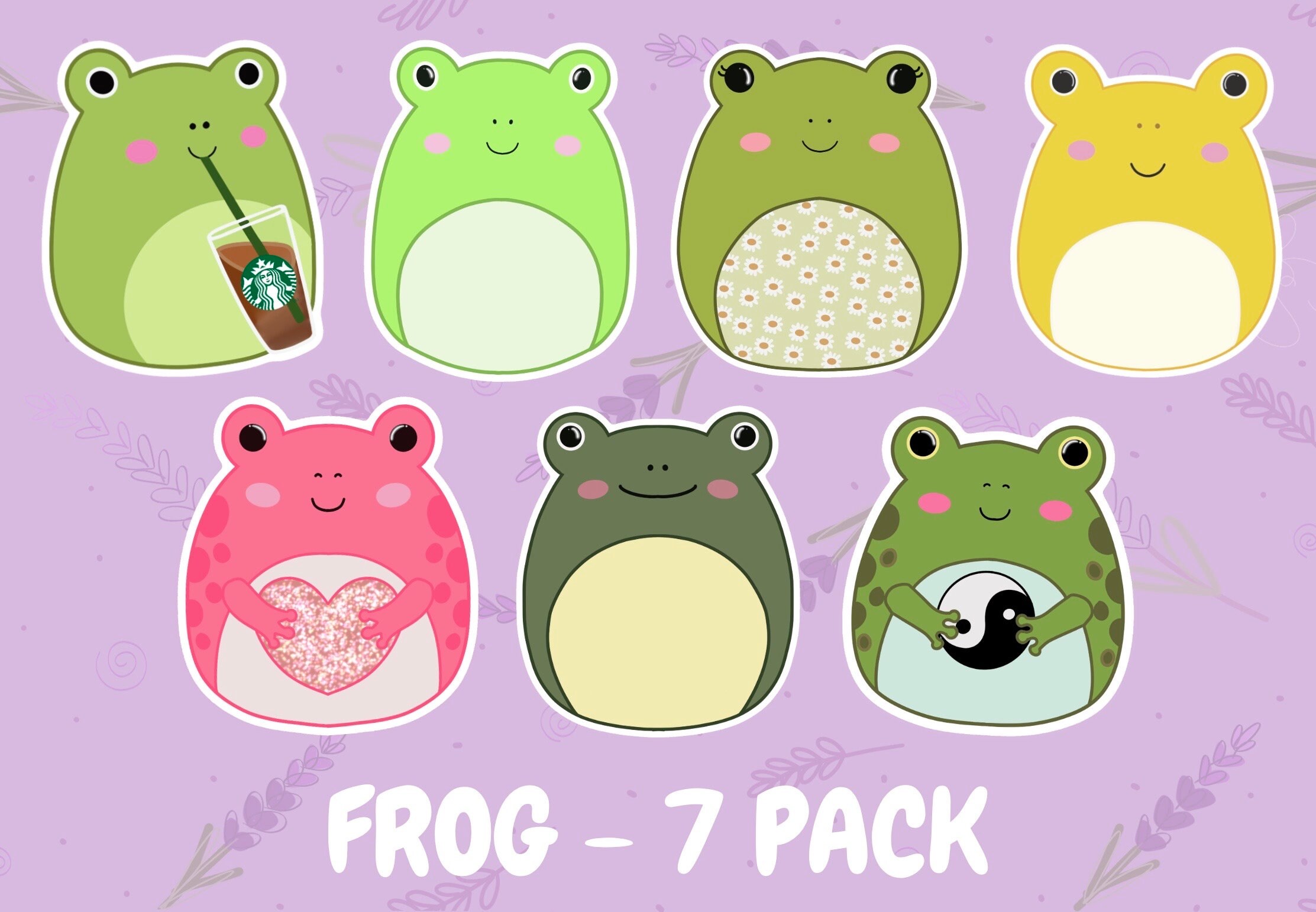 Cute Frog Sticker Pack - Etsy