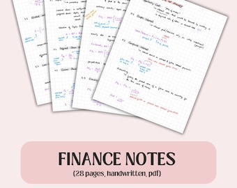 Buchhaltung Notizen | Einführung in Corporate Finance Notes, 28 Seiten, handgeschriebenes druckbares pdf