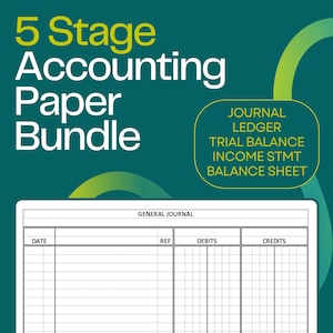 5 Stage Accounting Paper Bundle | for Students and Small Businesses | PDF, Printable and Digital using Goodnotes, Notability, OneNote