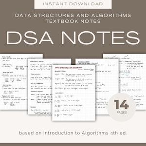 Notes sur les structures de données et les algorithmes (14 pages) | Notes DSA pour étudiants, examens, pdf imprimable manuscrite
