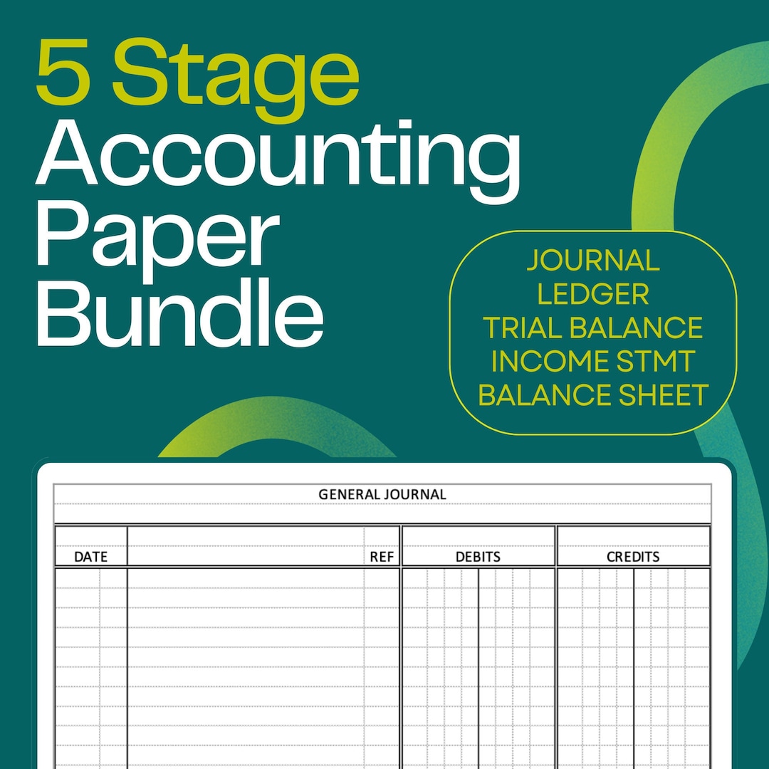 Accounting Paper Bundle: Journal, Ledger, Balance Sheet (PDF Digital ...