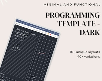 Coding/programming Template Digital Notebook for Computer - Etsy