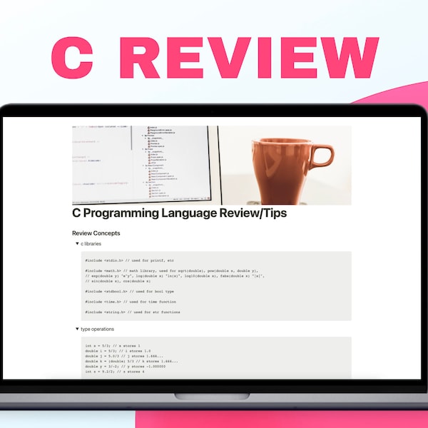 The C Programming Guide/Cheat Sheet (PDF): From Basics to Advanced Techniques, Review for Students, Tips and Tricks