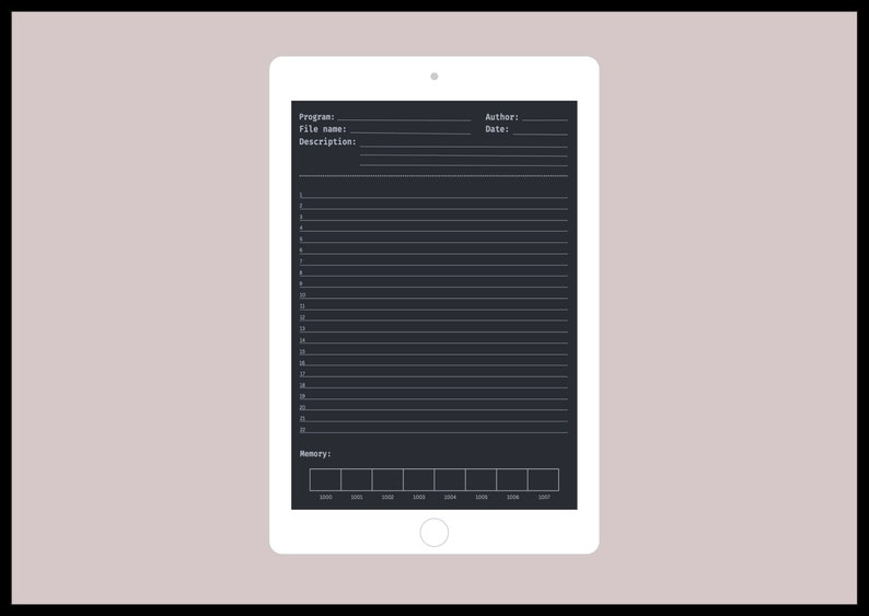 Coding/programming Template Digital Notebook - Dark Theme, for ...