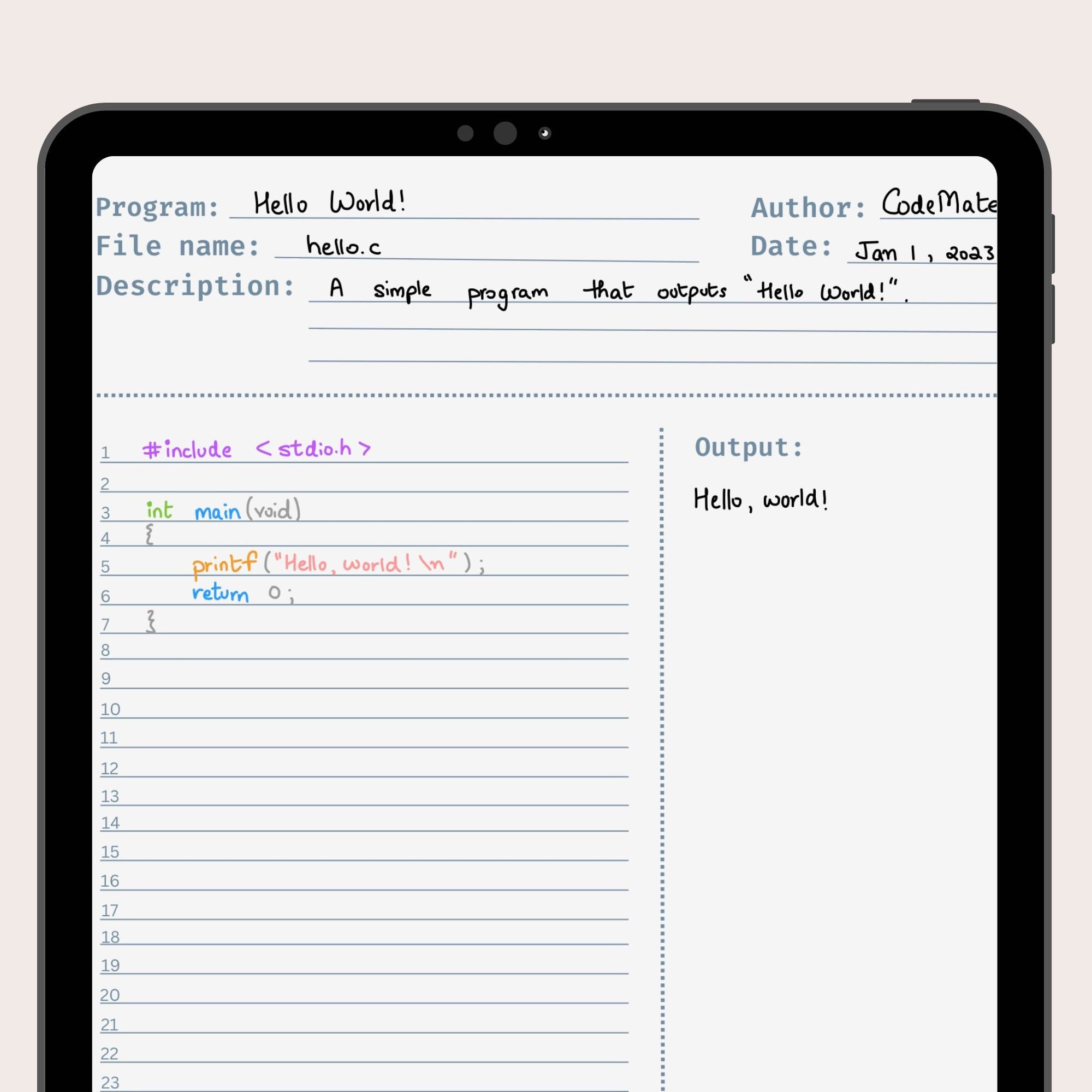 Coding/programming Template Digital Notebook, for Computer Science ...