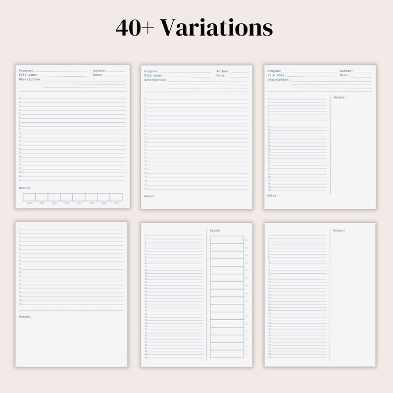 Coding/programming Template Digital Notebook, for Computer Science ...