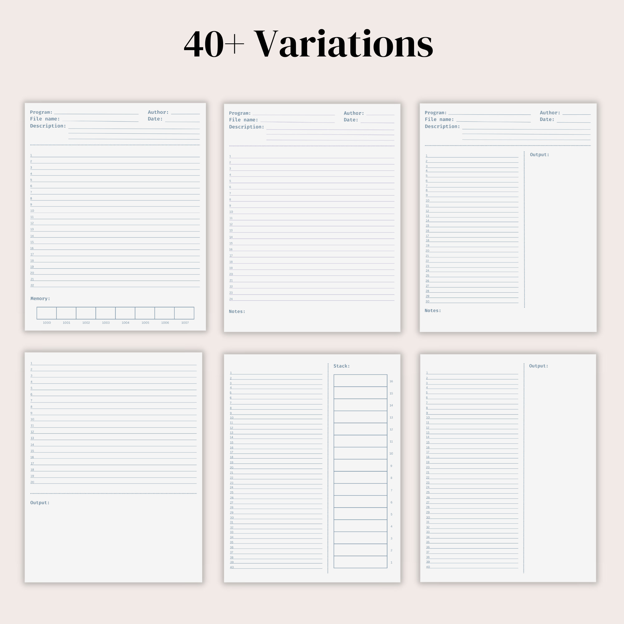 Coding/programming Template Digital Notebook, for Computer Science ...