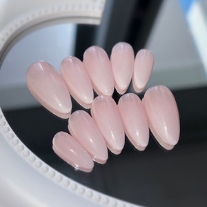 REUSEABLE PRESS ON Nails | Medium Almond | Premium Press on Nails | Classic Ombre