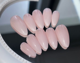 REUSEABLE PRESS ON Nails | Medium Almond | Premium Press on Nails | Classic Ombre