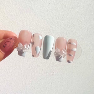 REUSEABLE PRESS On Nails | Medium Coffin | Premium Press on Nails | Daylight