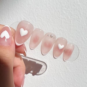 REUSEABLE PRESS On Nails | Short Almond | Premium Press on nails | Amore