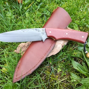 ARTOS knife forged steel Padduk and hamon handle