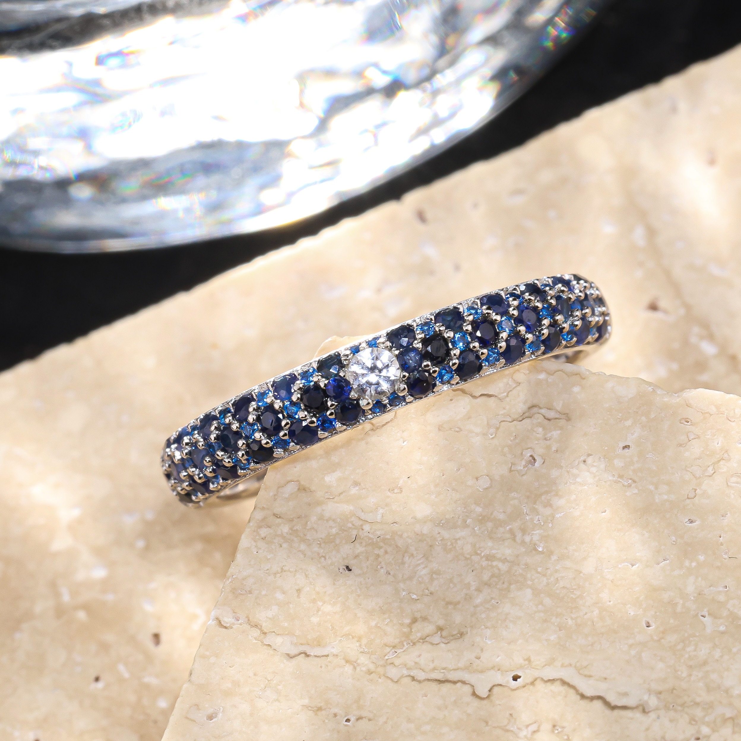 Pave 2024 sapphire ring