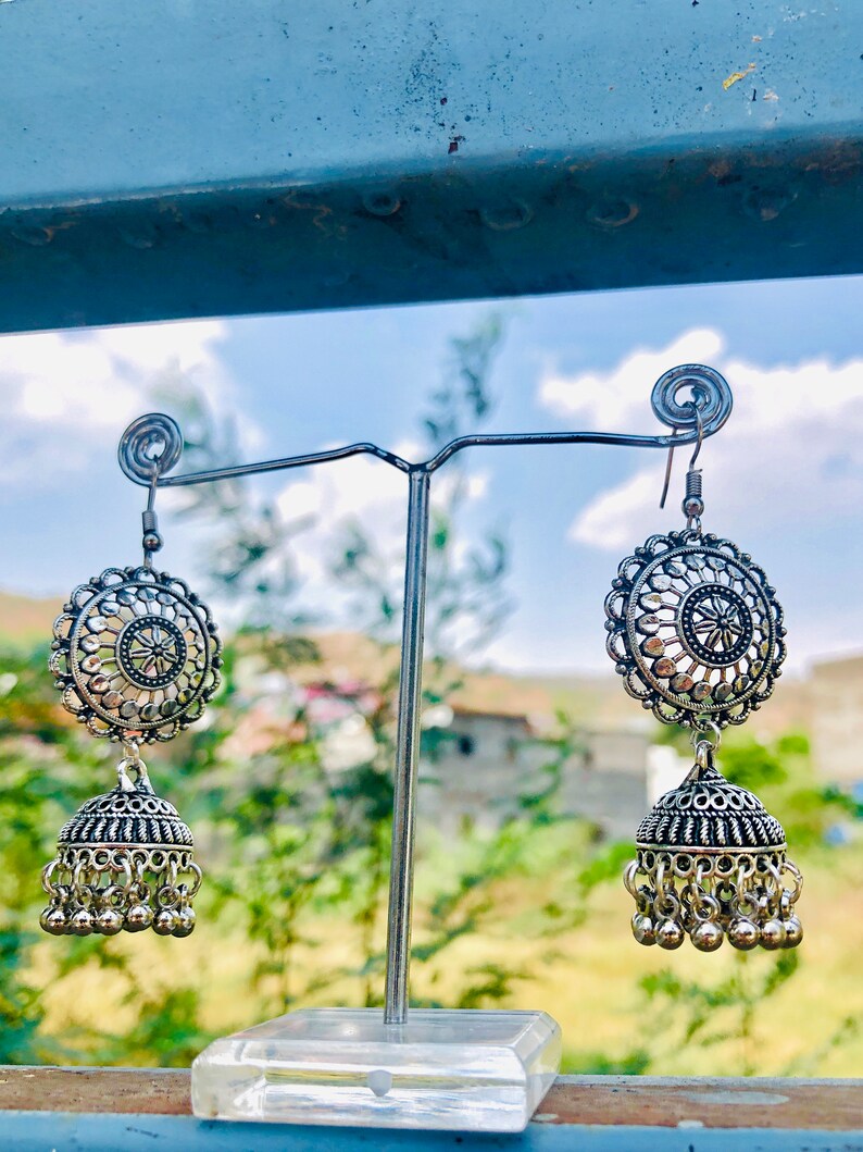 Typical Rajasthani Jhumka Indian Design Jhumka Silver Etsy