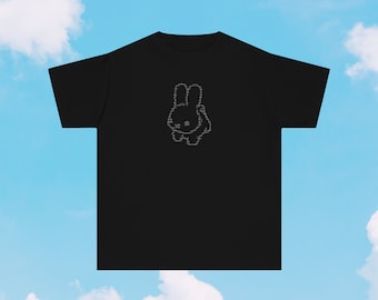 Cyber Bunny Baby Tee Y2K ASCII Art Graphic Tshirt