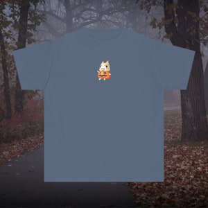 Halloween Pumpkin Toro Baby Tee Y2K Nostalgia Spooky Graphic T-shirt Blue Jean