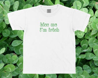 Y2K St. Patrick's Day Baby Tee Funny Irish Shirt
