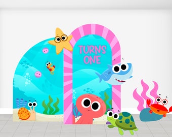 Characters PROPS Cutouts/Backdrops for Birthday Parties, Decorations, Inspired Super Simple and Finny the Shark party.