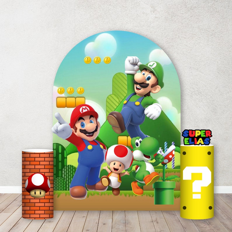Characters/Custom PROPS Cutouts in Foam Board for kids Birthday Decoration Backdrops,Inspired Mario theme party Custom Party Props image 3